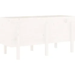 Upphöjd odlingslåda på ben - Massiv furu | Storlek: 121x50x57 cm | Färg: Vit