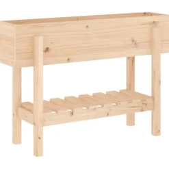 Upphöjd odlingslåda på ben i massiv furu | Storlek: 101x30x69 cm | Färg: Naturlig träfinish