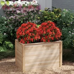Upphöjd planteringsbädd, 102×64×66 cm, Naturfärgad