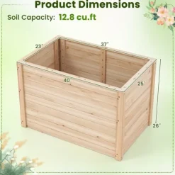 Upphöjd planteringsbädd, 102×64×66 cm, Naturfärgad