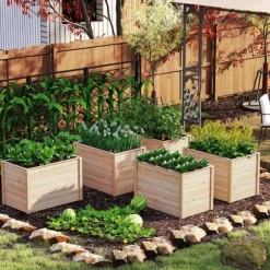 Upphöjd planteringsbädd, 102×64×66 cm, Naturfärgad