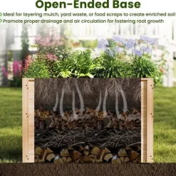 Upphöjd planteringsbädd, 102×64×66 cm, Naturfärgad