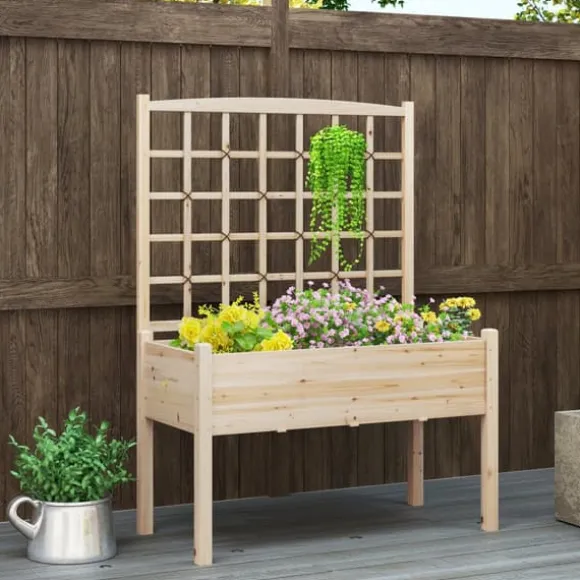 Upphöjd planteringsbädd, 119×61×160 cm, Naturlig
