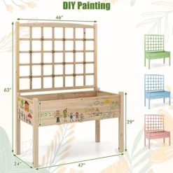 Upphöjd planteringsbädd, 119×61×160 cm, Naturlig