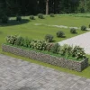 Upphöjd planteringsgabion av galvaniserat stål - Trädgårdsgabion | Storlek: 540x90x50 cm | Färg: Silver