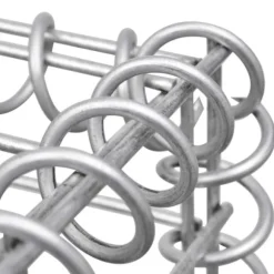 Upphöjd planteringsgabion av galvaniserat stål - Trädgårdsgabion | Storlek: 540x90x50 cm | Färg: Silver