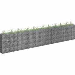 Upphöjd planteringsgabion i galvaniserat stål - Stabil växtbädd | Storlek: 450x30x90 cm