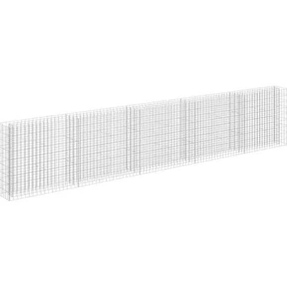 Upphöjd planteringsgabion i galvaniserat stål - Stabil växtbädd | Storlek: 450x30x90 cm