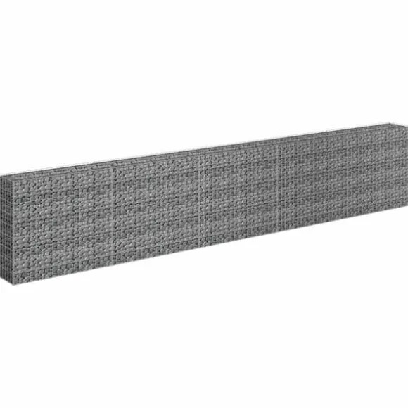 Upphöjd planteringsgabion i galvaniserat stål - Stabil växtbädd | Storlek: 450x30x90 cm