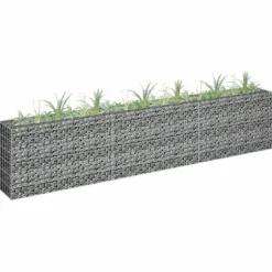 Upphöjd planteringsgabion i galvaniserat stål - Trädgårdsavgränsning | Storlek: 270x30x60 cm