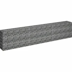 Upphöjd planteringsgabion i galvaniserat stål - Trädgårdsavgränsning | Storlek: 270x30x60 cm