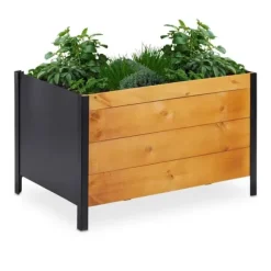 Upphöjd planteringslåda, trä, 78x51x48 cm, natur
