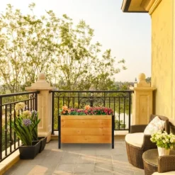 Upphöjd planteringslåda, trä, 78x51x48 cm, natur