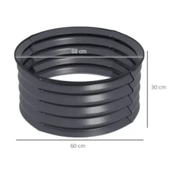 Upphöjd planteringslåda, 60x30 cm, Mörkgrå