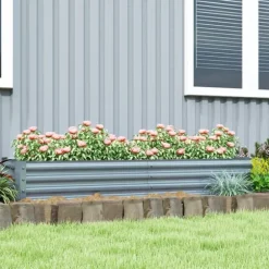 Upphöjd planteringslåda, 180x90x30 cm, Silver