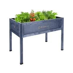 Upphöjd rabatt för balkong, terrass och trädgård 110x55x80cm - Träherbarium på ben - Planterlåda på ben för blommor, örter, grönsaker - Upphöjd låda f | CDON