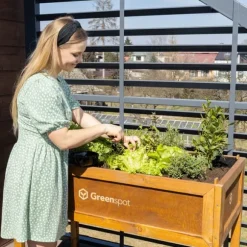 Upphöjd rabatt för balkong, terrass och trädgård 110x55x80cm - Träherbarium på ben - Planterlåda på ben för blommor, örter, grönsaker - Upphöjd låda f | CDON