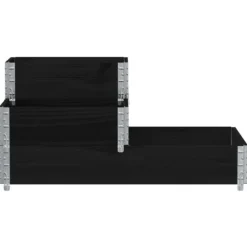 Upphöjd rabatt med 3 nivåer i massiv furu | Färg: Svart | Storlek: 120x80 cm