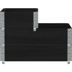 Upphöjd rabatt med 3 nivåer i massiv furu | Färg: Svart | Storlek: 120x80 cm