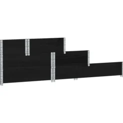 Upphöjd rabatt med 3 nivåer i massiv furu | Färg: Svart | Storlek: 120x80 cm