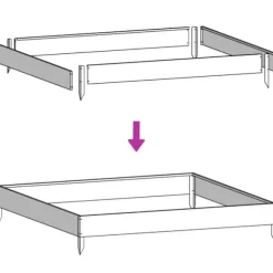 Upphöjd rabattkant i galvaniserat stål - Odla blommor och växter | Storlek: 100x100x18,5 cm