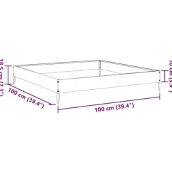 Upphöjd rabattkant i galvaniserat stål - Odla blommor och växter | Storlek: 100x100x18,5 cm