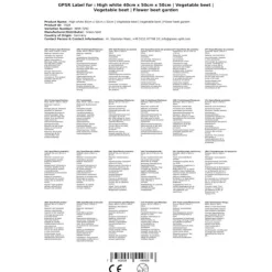 Upphöjd säng vit 40cm x 50cm x 50cm x 50cm | Odlingslåda | Blomlåda | Planteringslåda