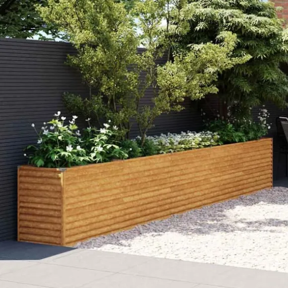 Upphöjd trädgårdsbädd 482x50x69 cm cortenstål