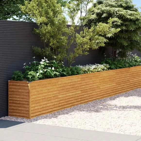 Upphöjd trädgårdsbädd 578x50x69 cm cortenstål