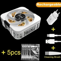 uppladdningsbar elektrisk flugfälla med USB-gränssnitt, effektiv hushållsflugfälla för kök, trädgård