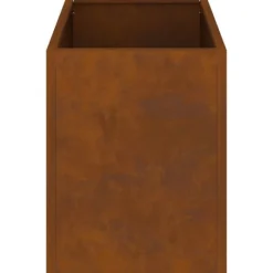 Urbana Trädgårdsplanterare i Väderbiten Stål | Storlek: 50x32x40 cm | Färg: Brun