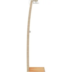Utedusch i konstrotting med akaciaträ - Trendig trädgårdsdusch | Färg: Beige | Storlek: 55x60x224 cm