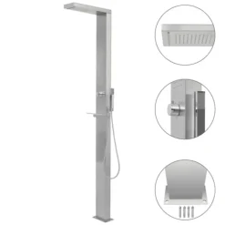 Utedusch rostfritt stål fyrkantig