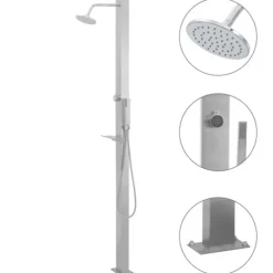 Utedusch rostfritt stål rak