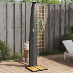 Utedusch svart 55x60x224 cm konstrottning och akaciaträ