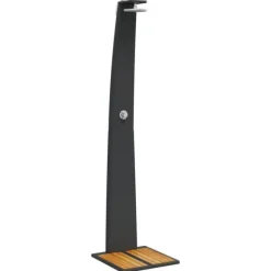 Utedusch svart 55x60x224 cm konstrottning och akaciaträ