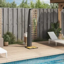 Utedusch svart 55x60x224 cm konstrottning och akaciaträ