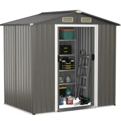 Uteförråd, 196x142x186 cm, Ljusgrå