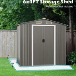 Uteförråd, 196x142x186 cm, Ljusgrå