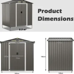 Uteförråd, 196x142x186 cm, Ljusgrå