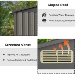 Uteförråd, 196x142x186 cm, Ljusgrå