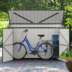 Uteförvarcmgsbod, 193×86×127 cm, Grå