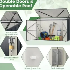 Uteförvarcmgsbod, 193×86×127 cm, Grå