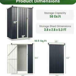 Uteförvarcmgsbod, 10×8 cm, Grå