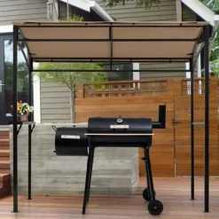 Utegrillstak, 216x134x211 cm, Brun