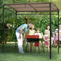 Utegrillstak, 216x134x211 cm, Brun