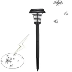 Utomhus Solar Myggdödare Lampa Elektrisk Bug Zapper Vattentät Insektsfälla Anti Mosquito Light Trädgård Gräsmatta Myggfälla