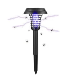 Utomhus Solar Myggdödare Lampa Elektrisk Bug Zapper Vattentät Insektsfälla Anti Mosquito Light Trädgård Gräsmatta Myggfälla