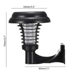 Utomhus Solar Myggdödare Lampa Elektrisk Bug Zapper Vattentät Insektsfälla Anti Mosquito Light Trädgård Gräsmatta Myggfälla