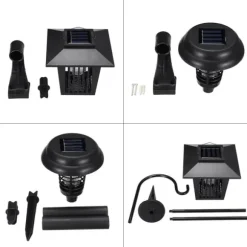 Utomhus Solar Myggdödare Lampa Elektrisk Bug Zapper Vattentät Insektsfälla Anti Mosquito Light Trädgård Gräsmatta Myggfälla